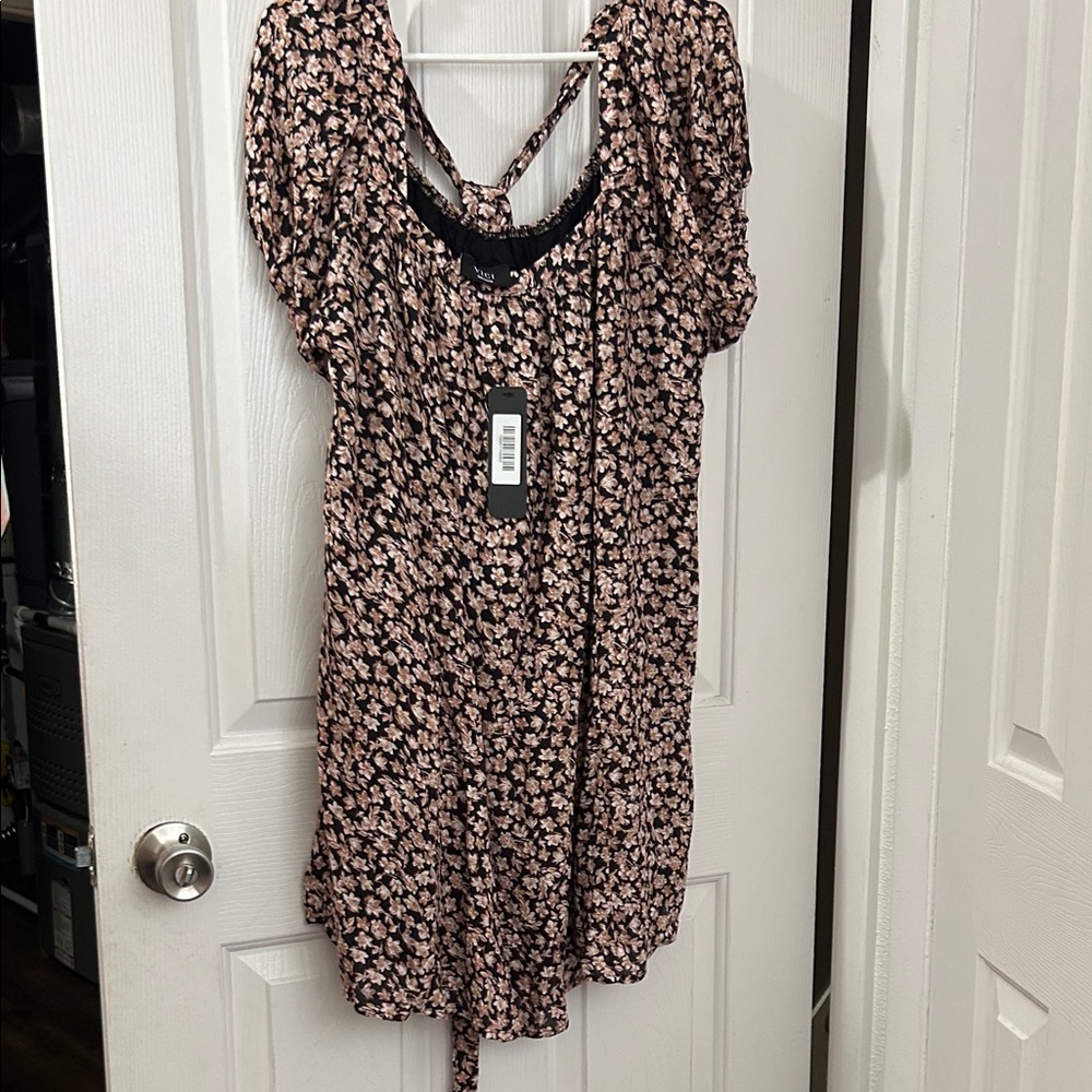 Vici Black and Brown Floral Dress